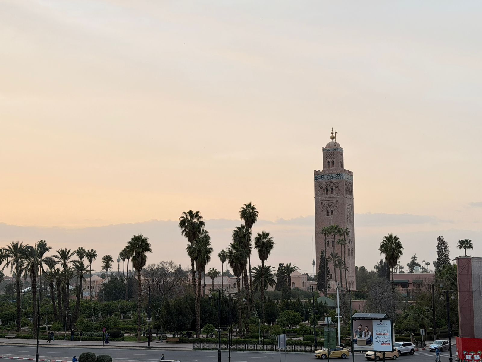 Koutoubia Moschee in Marrakesch in der Abenddämmerung